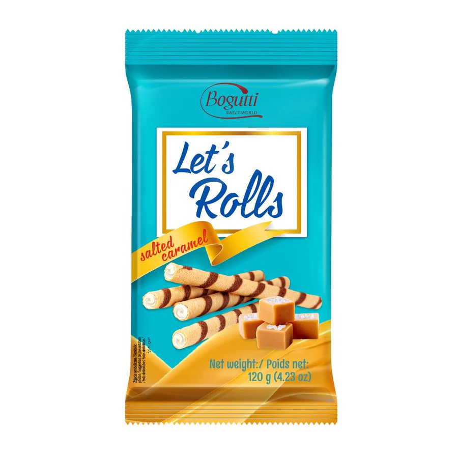 Bogutti Wafer Rolls Salted Caramel da 120g