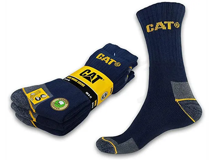 Cat Real Work Socks Pack Of 3 Size 46-50 Blue