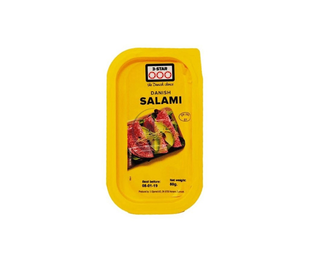 3 Star Sliced Salami 80g