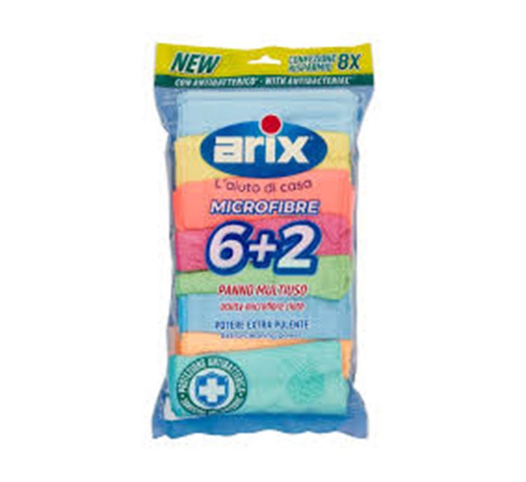 Arix L'Aiuto Di Casa Microfibre 6+2 Panno Multiuso