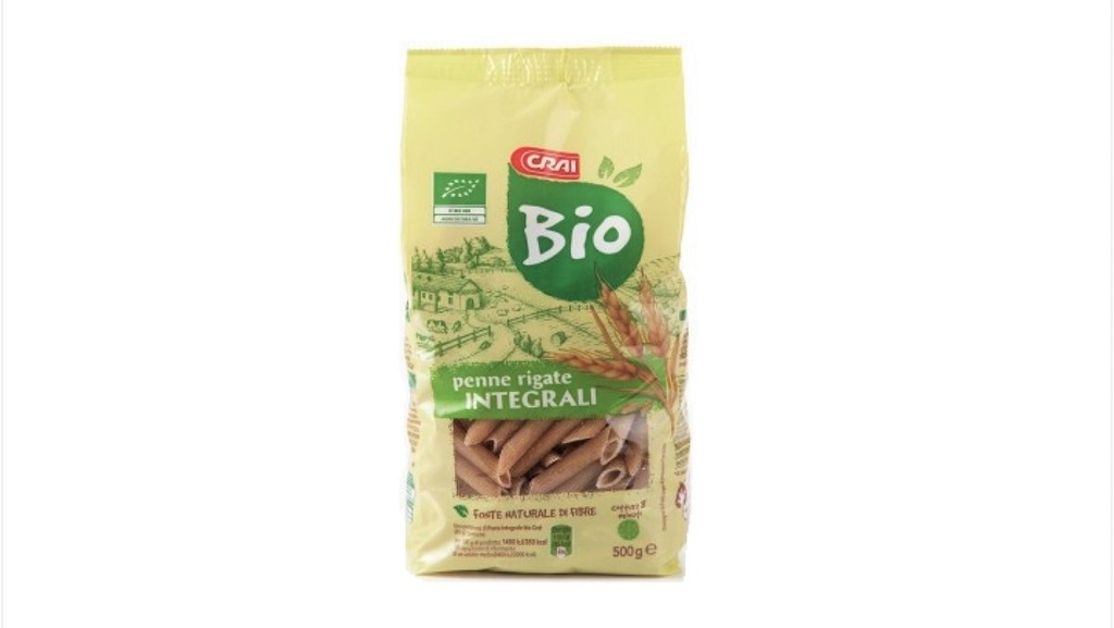Crai Bio Penne Rigate Integrali 500G