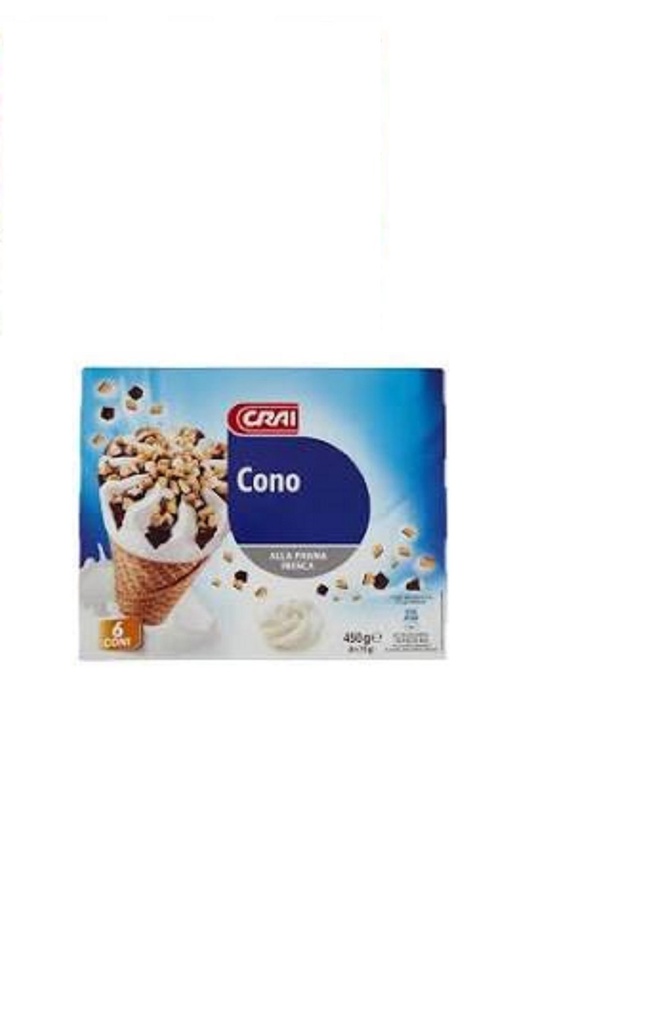 Crai Ice Cream Cono Panna Fresca 450g