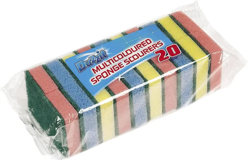 Duzzit Multicoloured Sponge Scourers, 20P