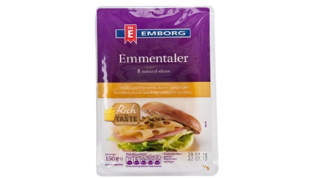 Emborg Sliced Emmental Cheese 150g
