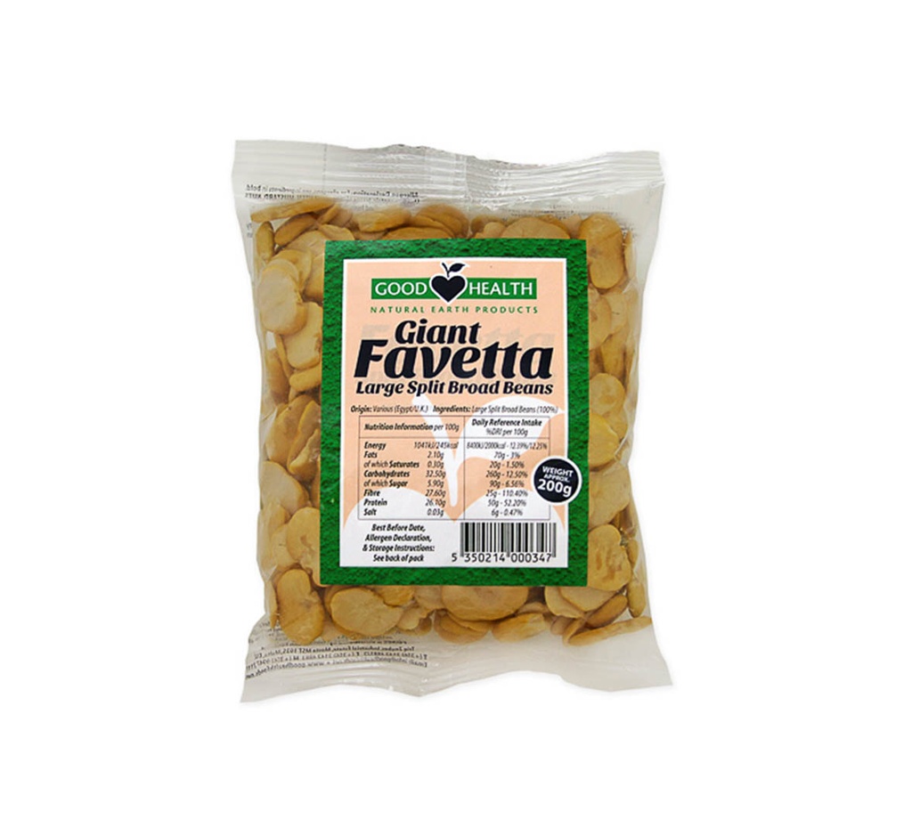 Good Health Favetta Split Broad Beans 200G