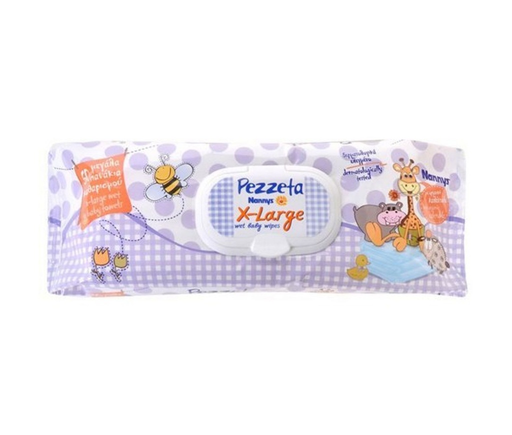 Pezzeta Nanny'S X-Large Wet Baby Wipes, Pack Of 50