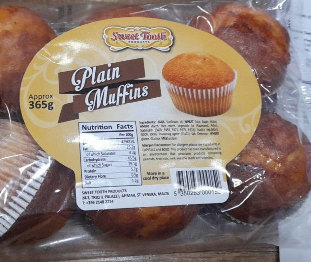 Sweet Tooth Plain Muffins x6 365g