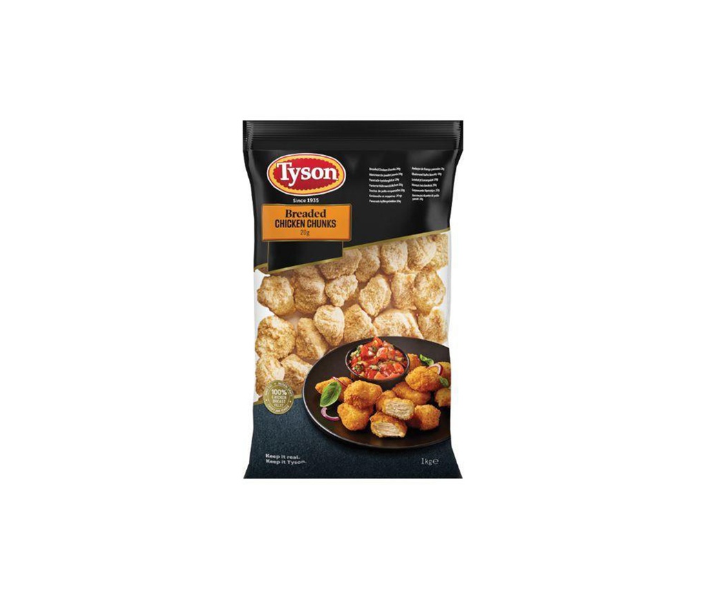 Tyson Breaded Chicken Chunks 1Kg