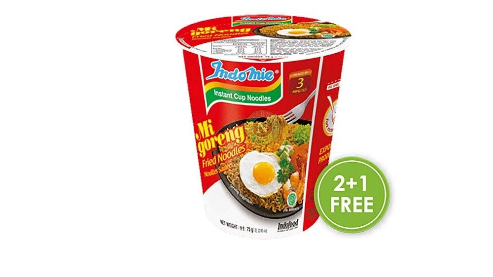 Indomie Instant Cup Noodles Fried 75G X 2 (+1)