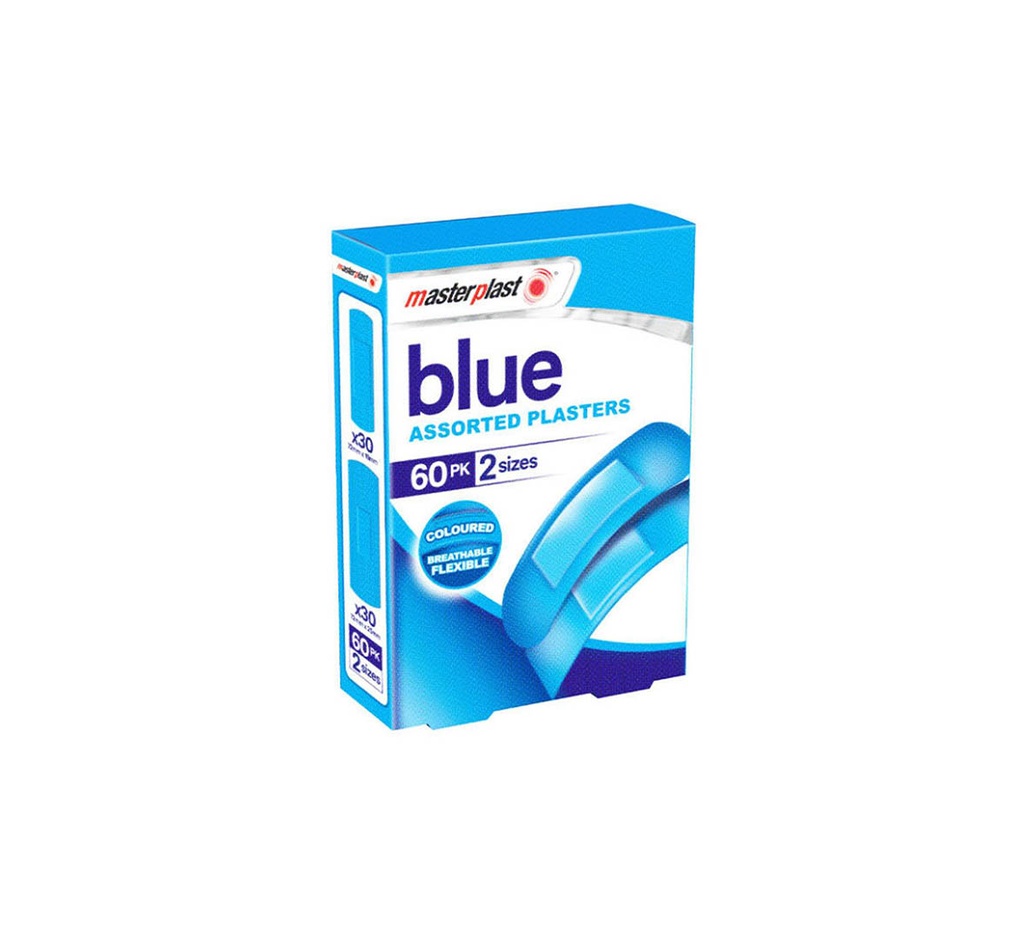 Masterplast Blue Assorted Plasters, 60 Pack