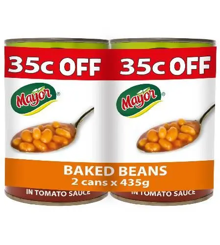 Mayor Baked Beans 2X435G Save 35c