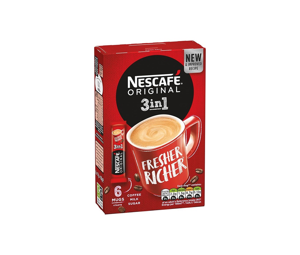 Nescafe 3 In 1, 6 X 17g