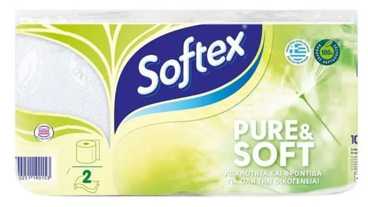 Softex Pure Toilet Paper 8 rolls 8pcs 