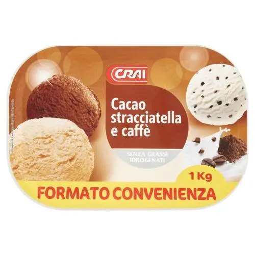 Crai Ice Cream Cacao Stracciatella E Caffe 1Kg