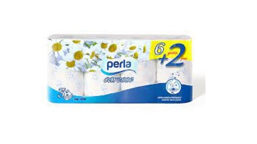 Perla Caresse Chamomile, 3-Ply Tissues, 8 Packs