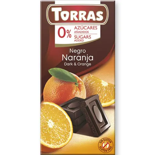Torras Sugar-Free Chocolate With Orange 75g