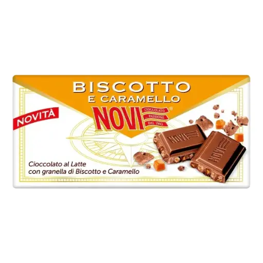 Novi Chocolate Biscotto & Caramello 100g